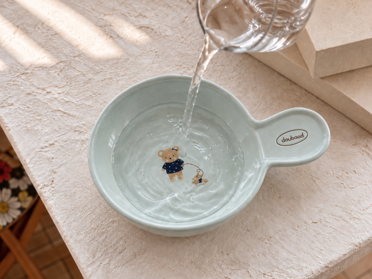 Teddy Handle Cat Bowl
