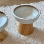 wooden cat bowl in Australian house