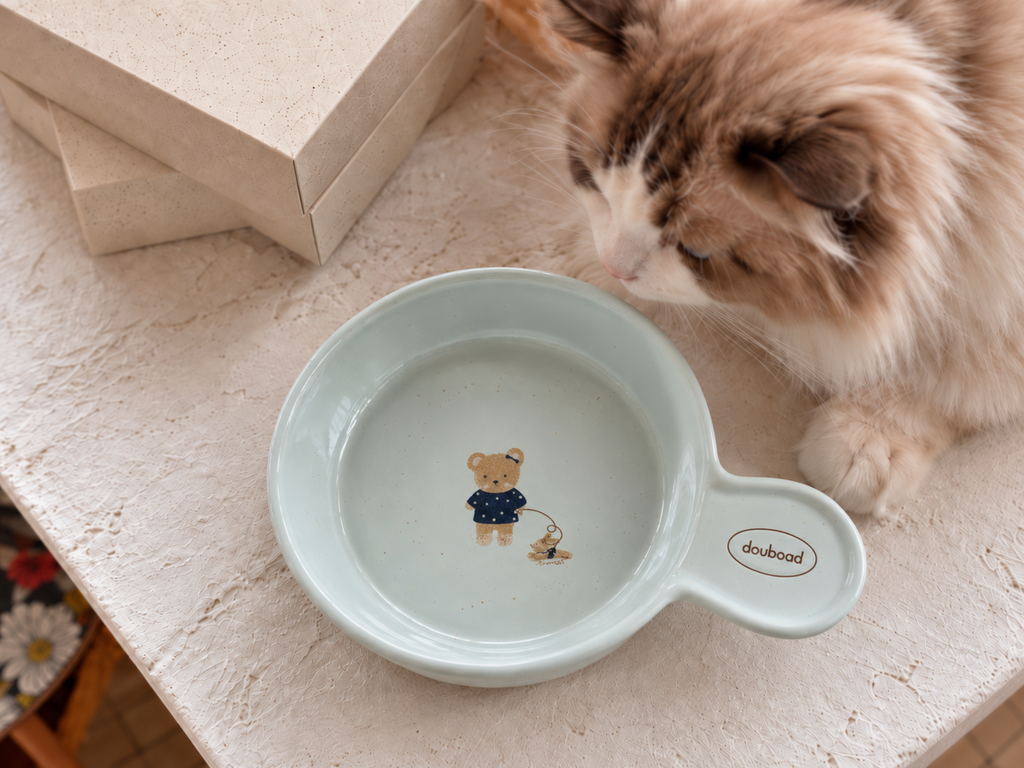 Teddy Handle Cat Bowl