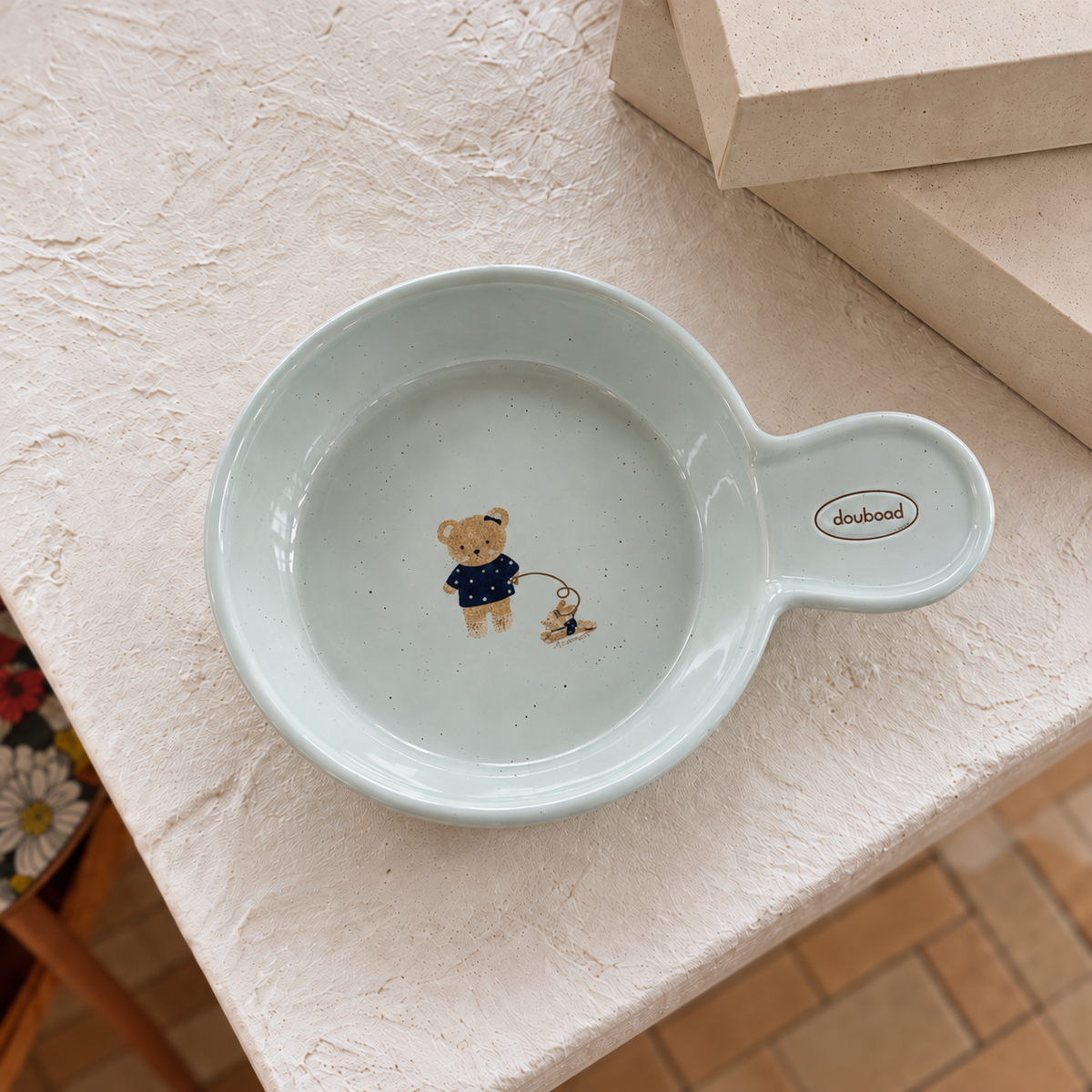 Teddy Handle Cat Bowl