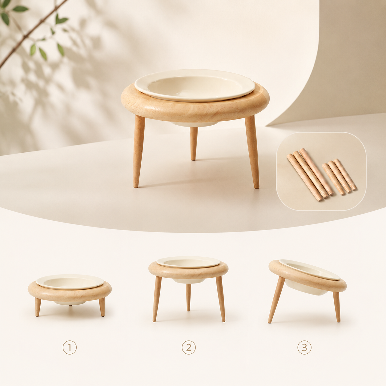 Taro Cat Bowl Stand