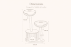 Double Nest Rattan Cat Tree | Solid Timber · 110cm