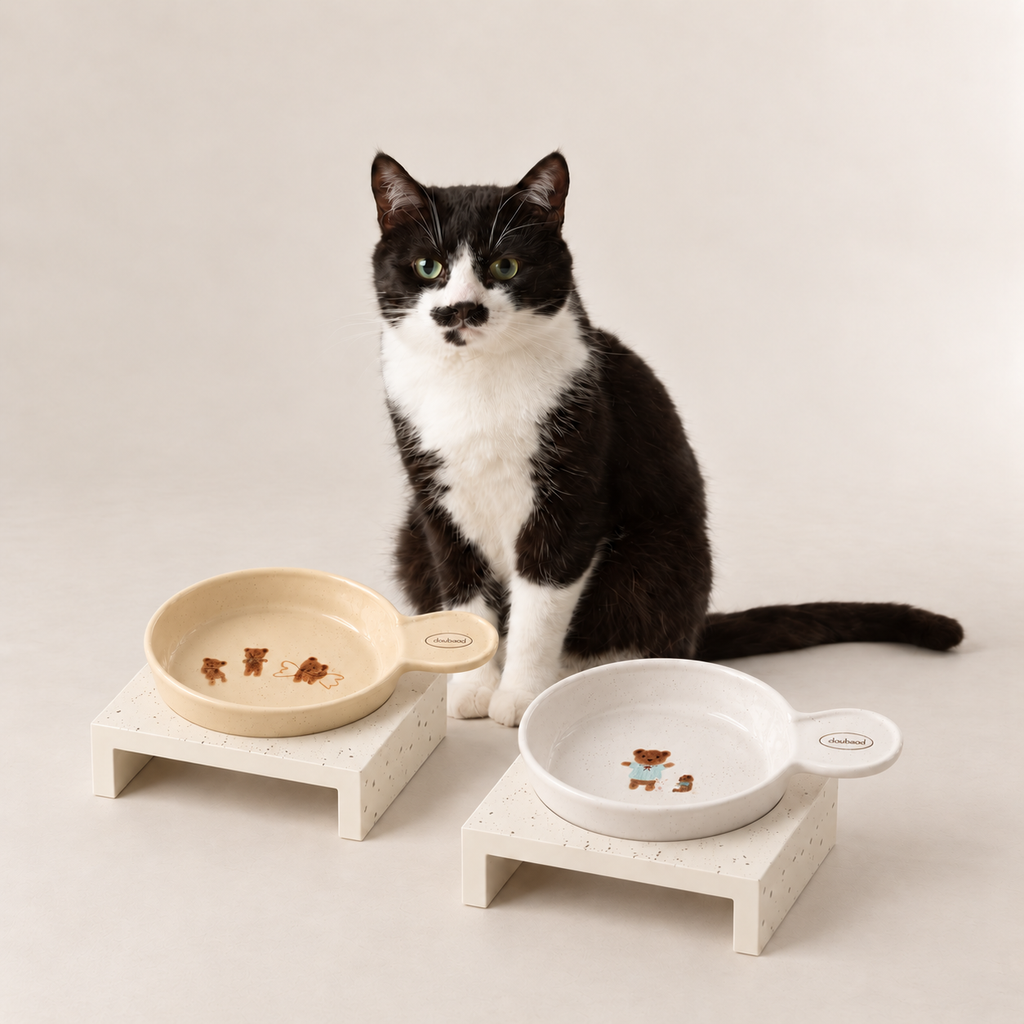 Teddy Handle Cat Bowl